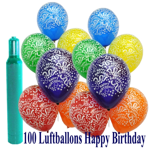 Ballons-Helium-Set-100-Luftballons-Happy-Birthday-Geburtstag-mit-Helium-Ballongas-Flasche
